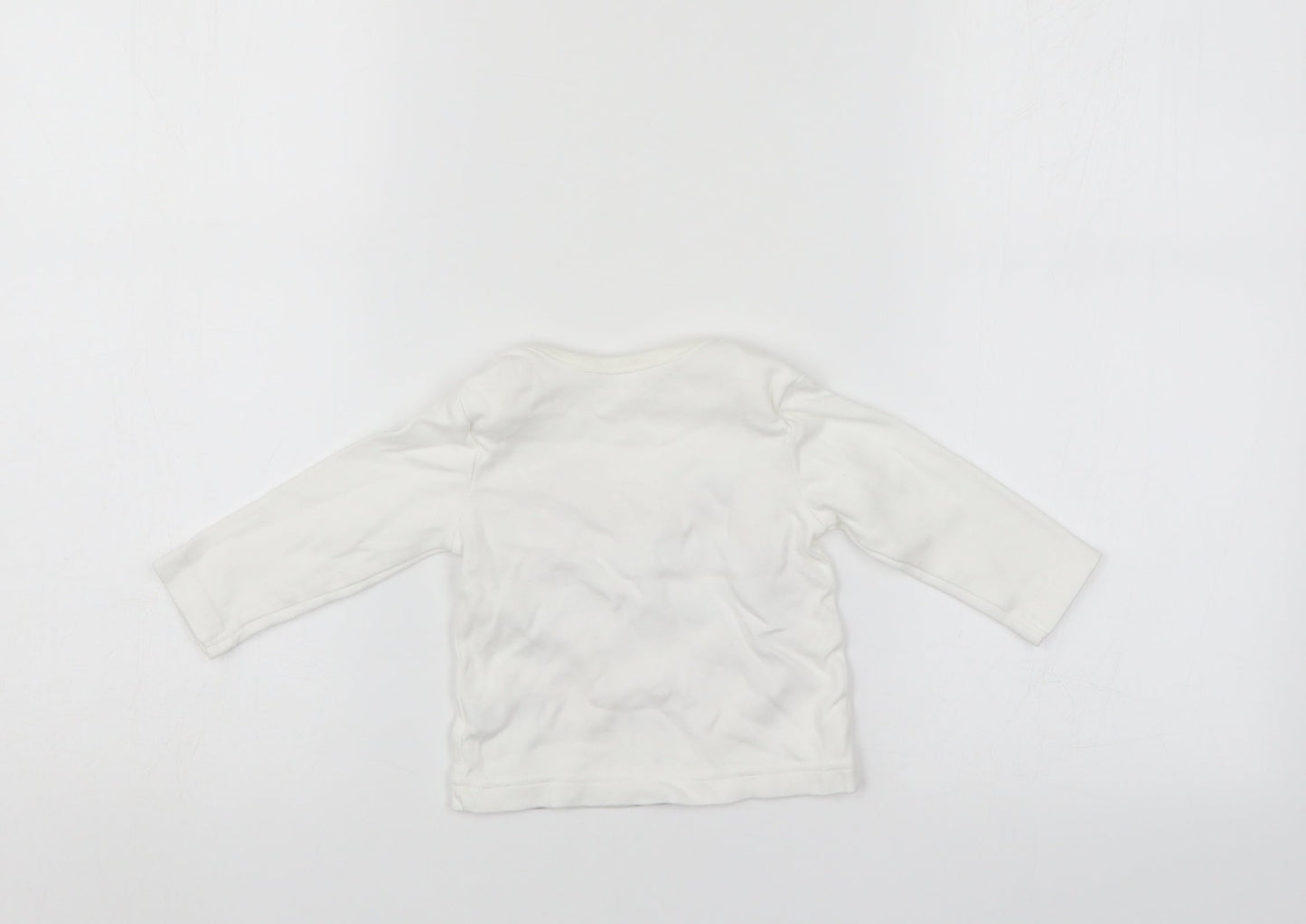 Nutmeg Girls White   Pullover Jumper Size 3-6 Months  - christmas jumper