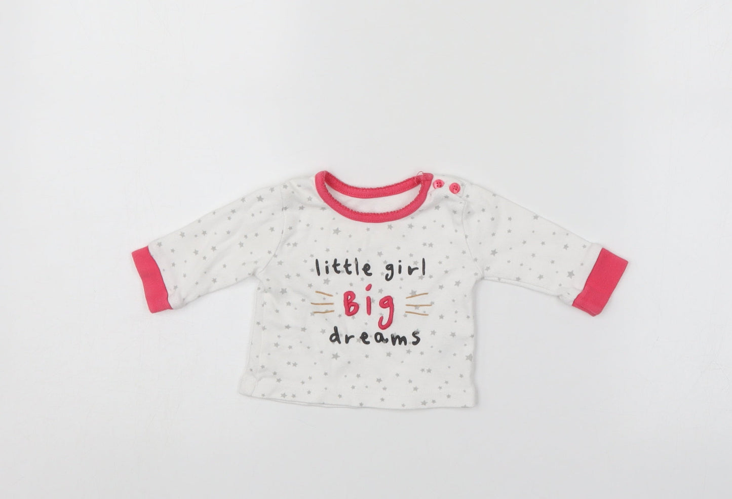Primark Girls White   Pullover Jumper Size 0-3 Months
