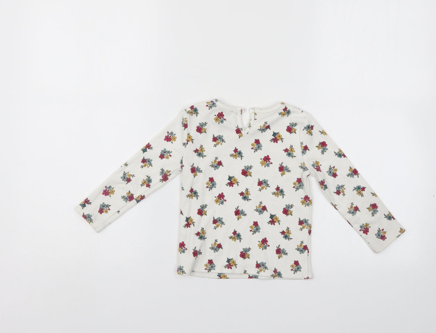 Primark Girls White Floral  Pullover Jumper Size 18-24 Months