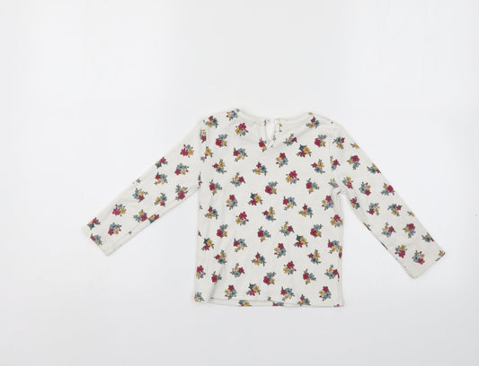 Primark Girls White Floral  Pullover Jumper Size 18-24 Months