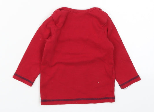George Boys Red Solid  Cami Pyjama Top Size 9-12 Months  - Merry and Cute