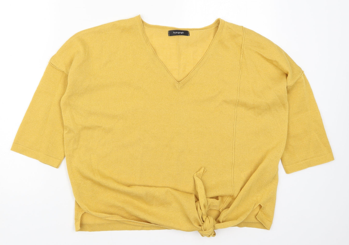 Marks and Spencer Womens Yellow  Knit Pullover Jumper Size 10