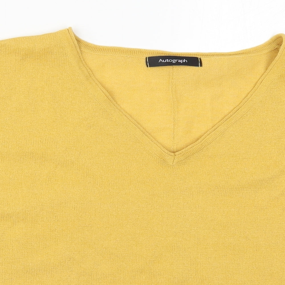 Marks and Spencer Womens Yellow  Knit Pullover Jumper Size 10