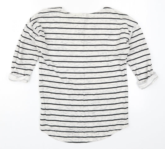 H&M Womens Grey Striped  Pullover Sweatshirt Size XS