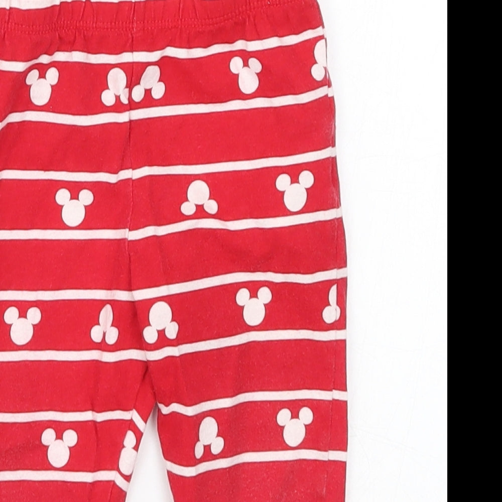 Close-up detail of F&F Baby Red Striped sweatpants, size 12-18, Months - Pyjama Pants Mickey Mouse