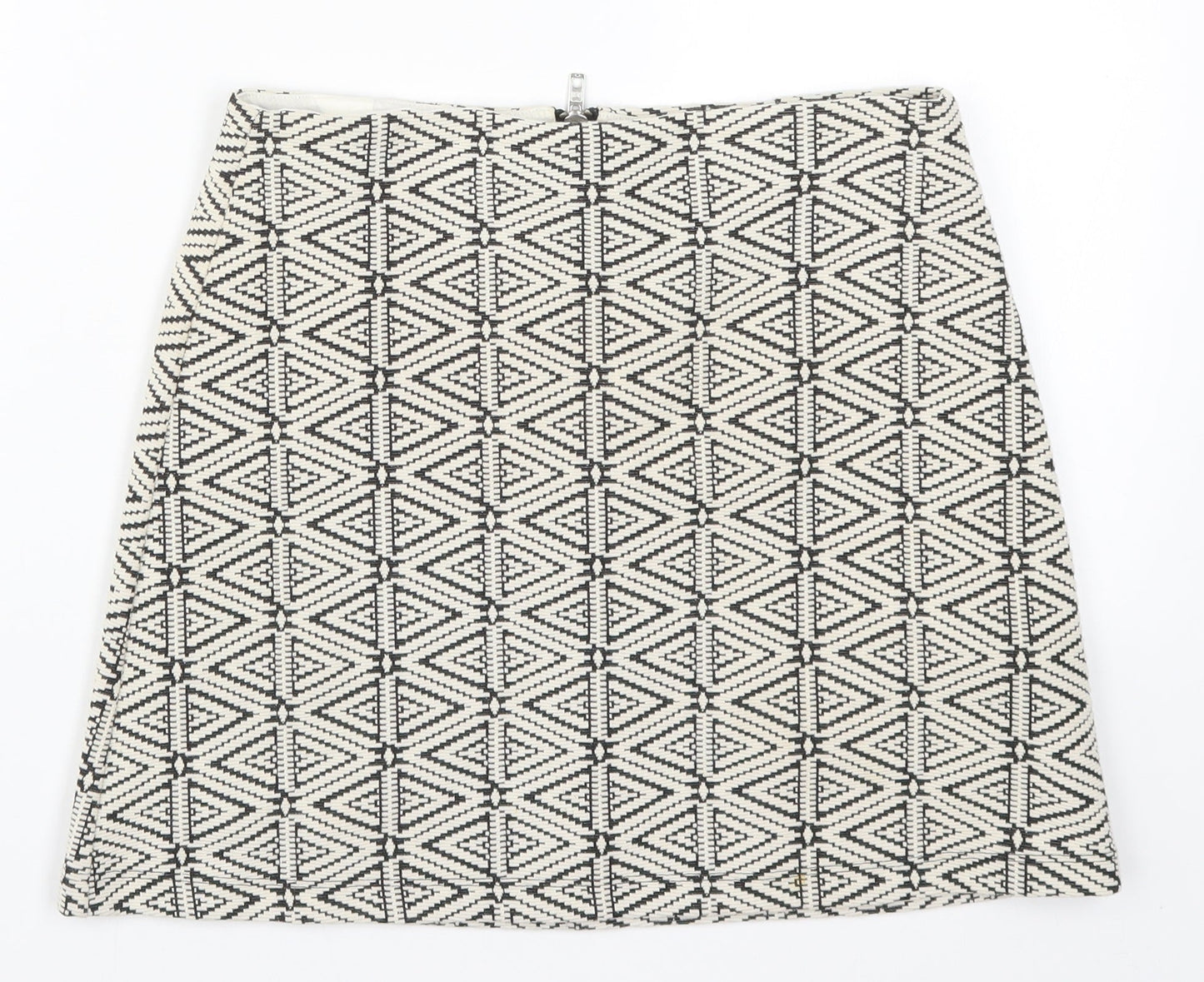 Topshop Womens Beige Geometric  A-Line Skirt Size 8