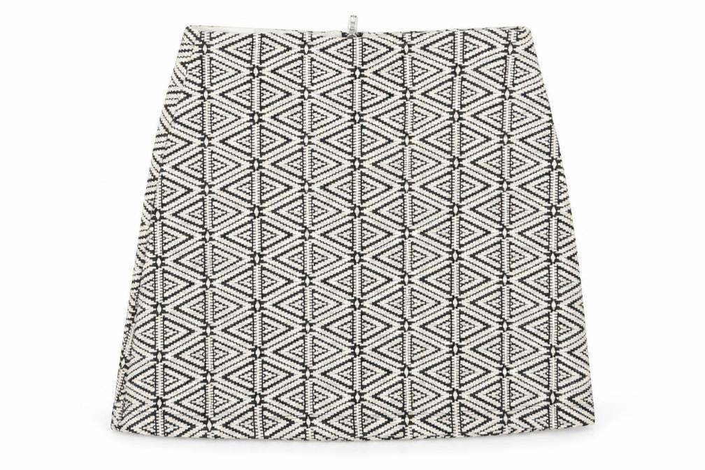 Topshop Womens Beige Geometric  A-Line Skirt Size 8