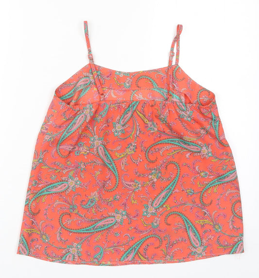 River Island Womens Red Paisley  Basic Tank Size 8