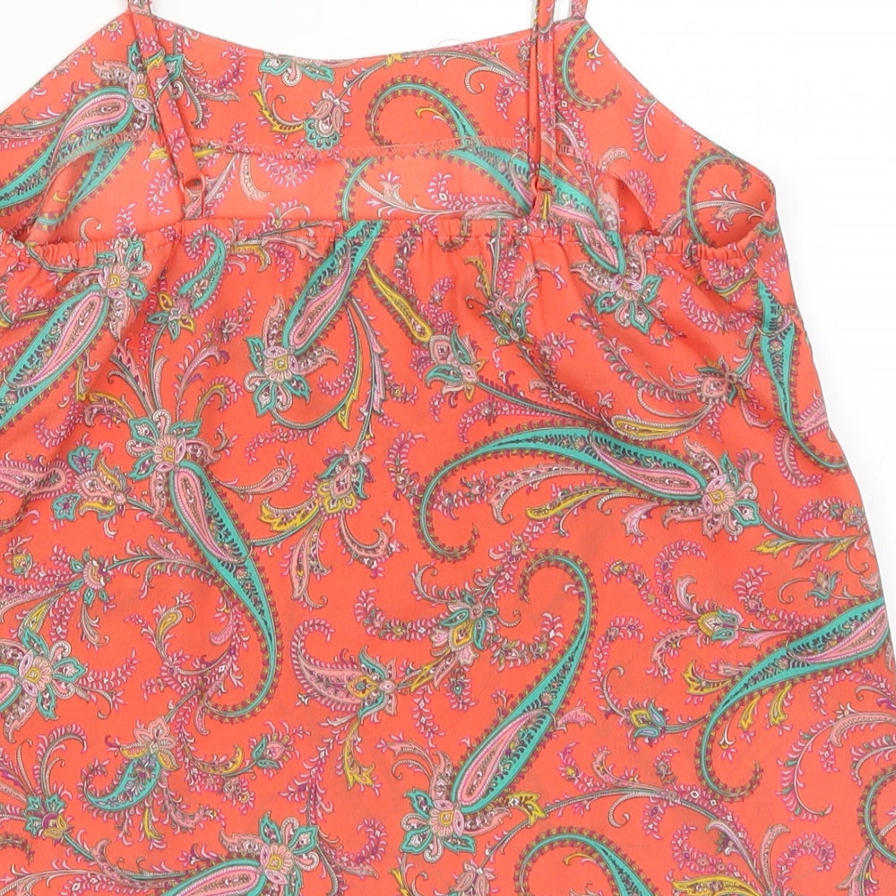 River Island Womens Red Paisley  Basic Tank Size 8