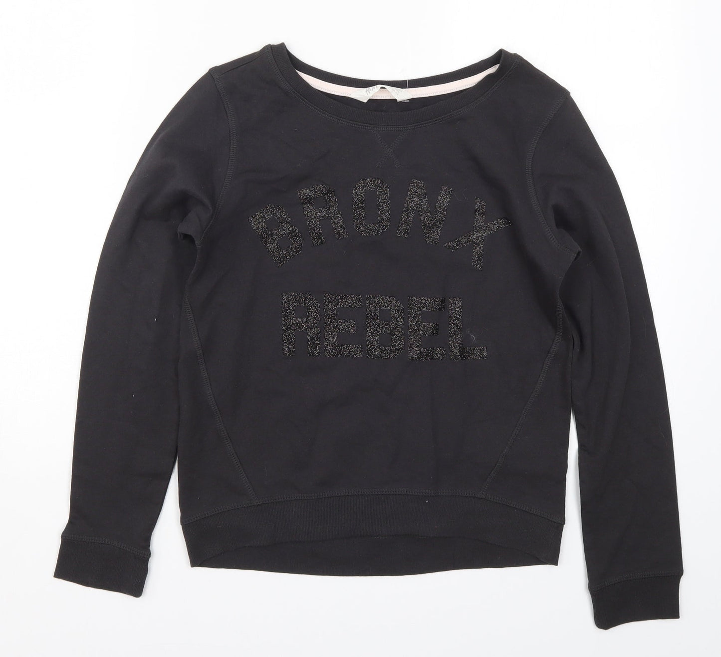 NEXT Girls Black   Pullover Sweatshirt Size 11-12 Years  - Bronx Rebel