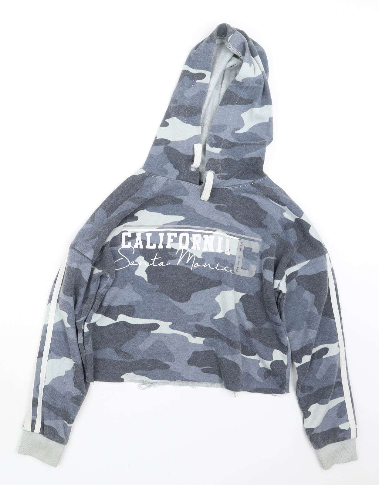New Look Girls Grey Camouflage  Pullover Hoodie Size 10-11 Years