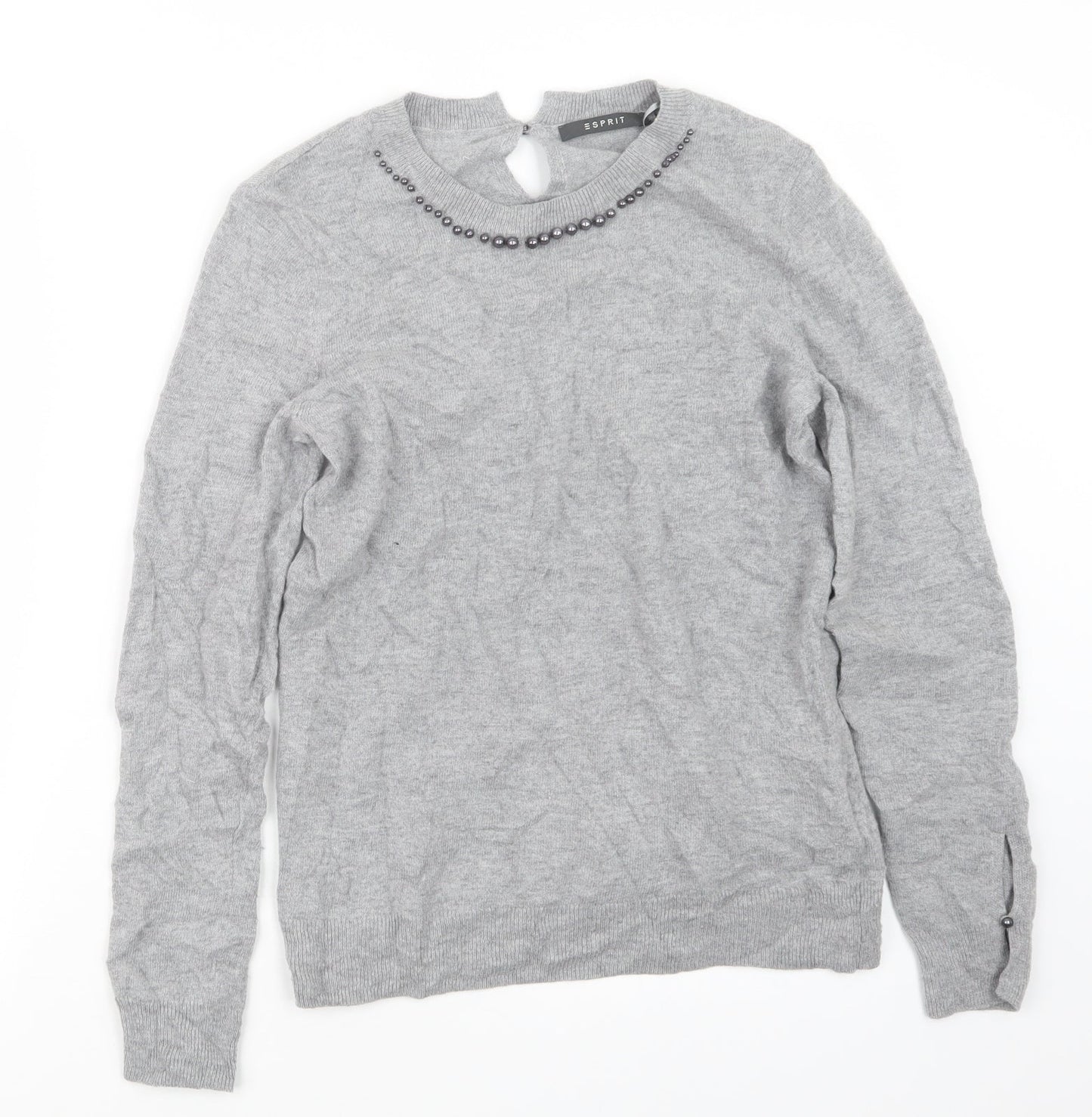 Spirit Womens Grey  Knit Pullover Jumper Size S