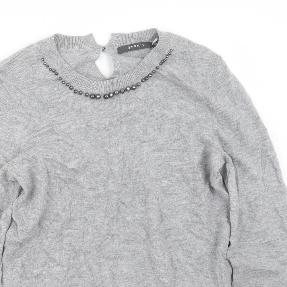 Spirit Womens Grey  Knit Pullover Jumper Size S