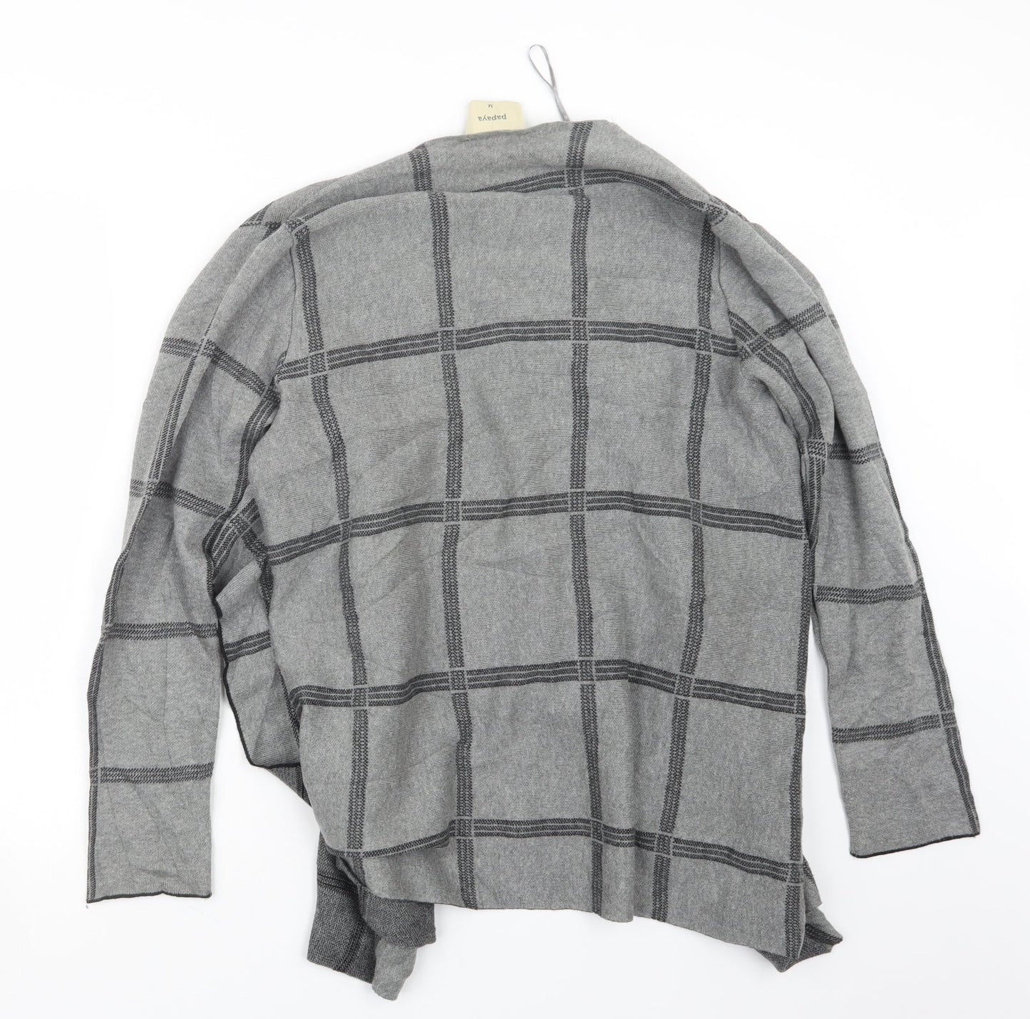 Papaya Womens Grey Check  Cardigan Jumper Size M