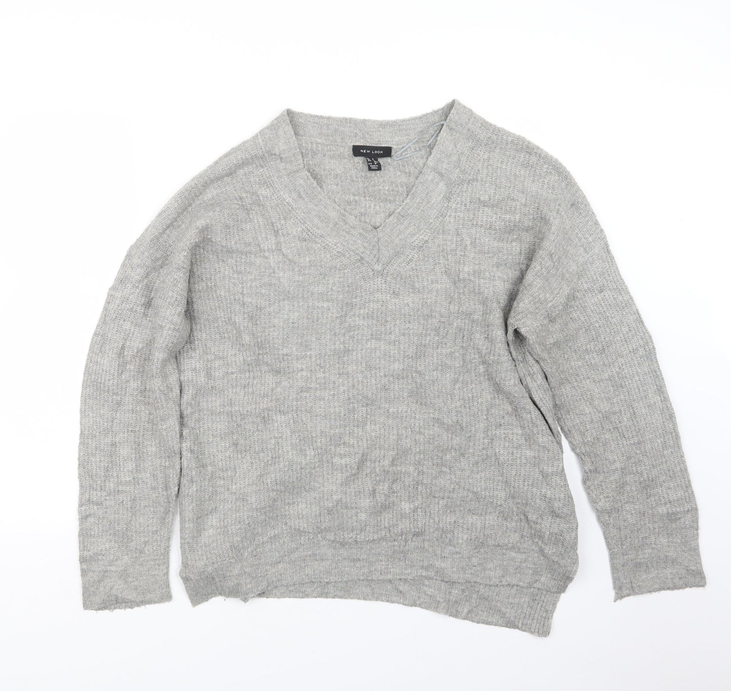 New Look Womens Grey  Knit Pullover Jumper Size S