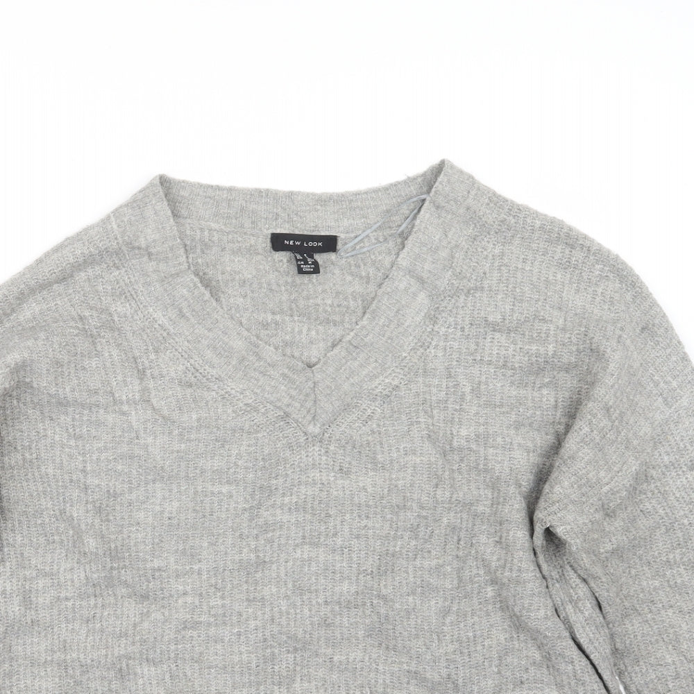 New Look Womens Grey  Knit Pullover Jumper Size S