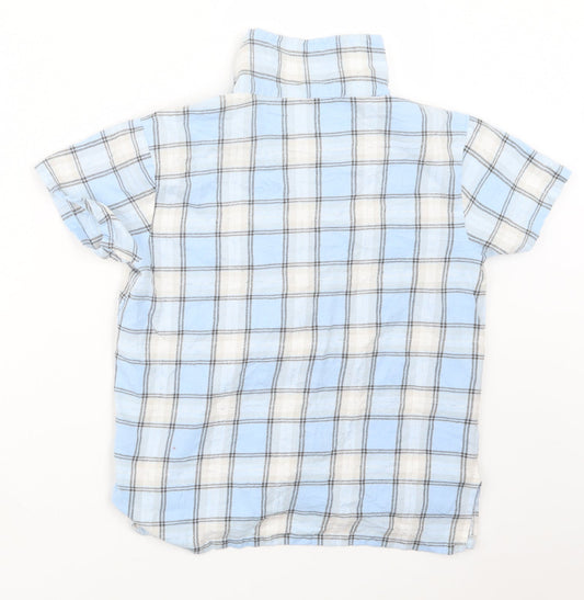 Boux Avenue Womens Blue Check  Top Pyjama Top Size 8