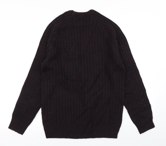 Cedar Wood State Mens Purple  Knit Pullover Jumper Size S