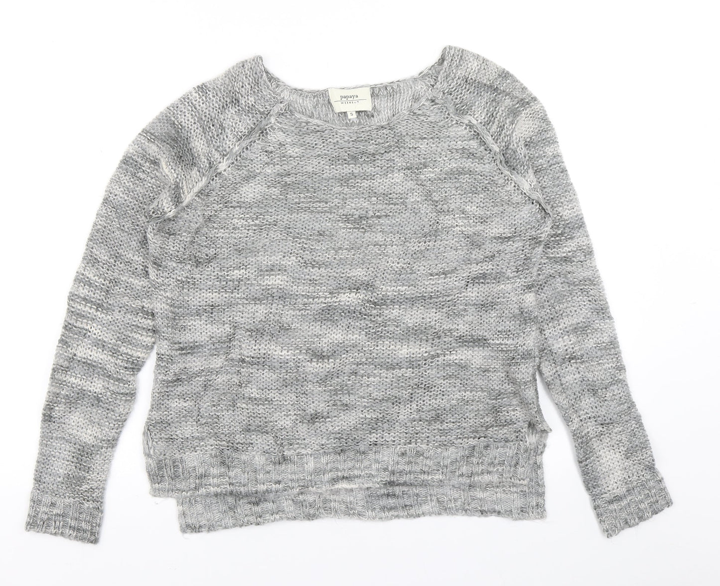 Papaya Womens Grey  Knit Pullover Jumper Size S