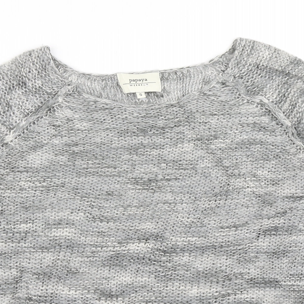 Papaya Womens Grey  Knit Pullover Jumper Size S