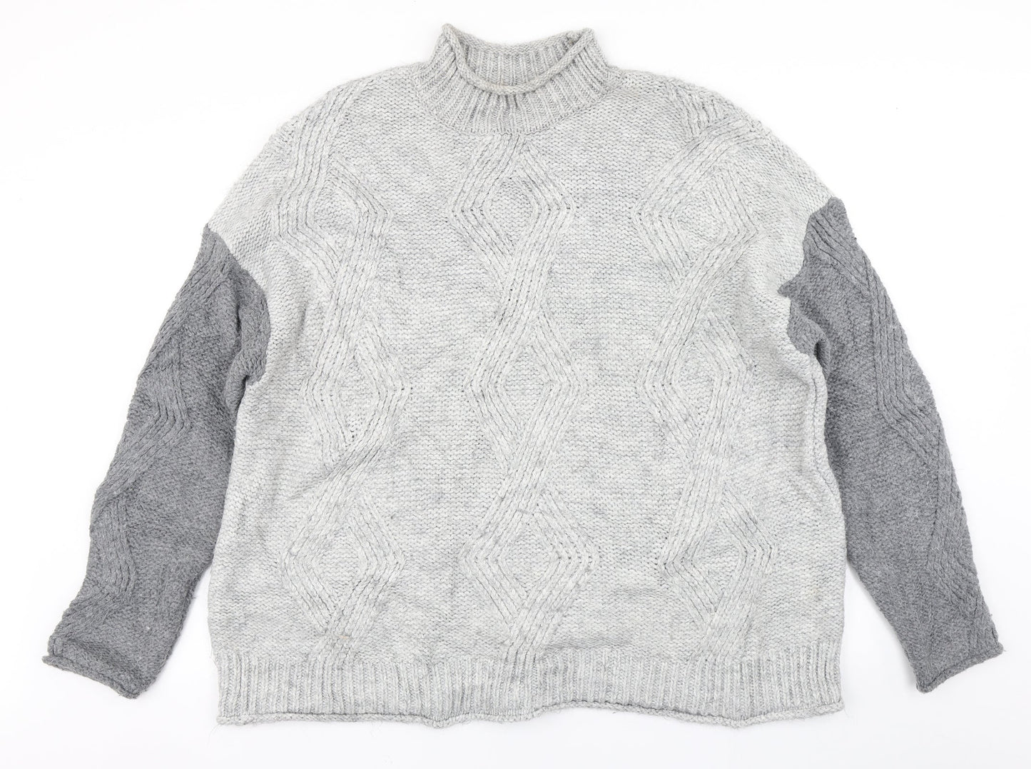 M&S Womens Grey  Knit Pullover Jumper Size XL