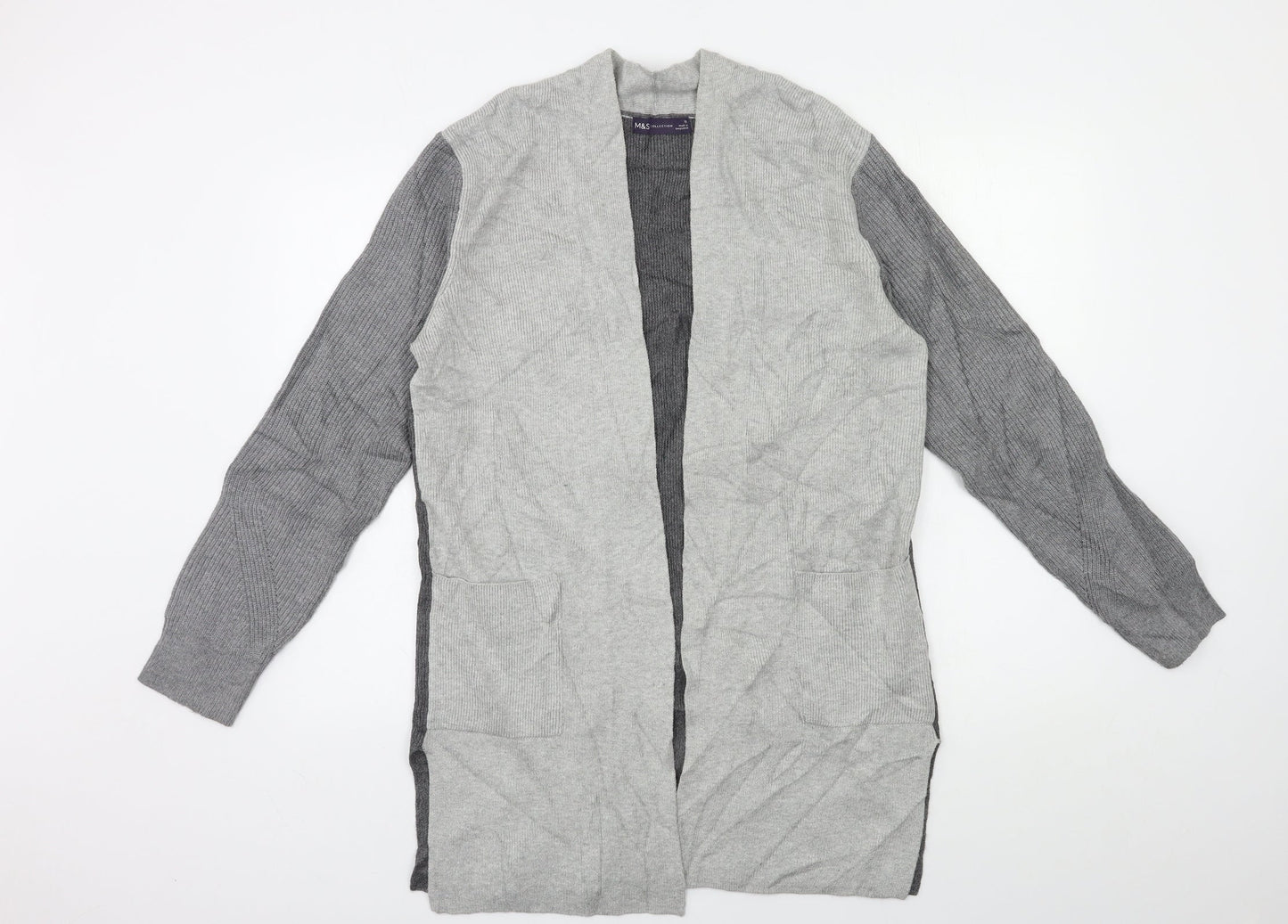 Marks and Spencer Womens Grey  Knit Cardigan Jumper Size 12
