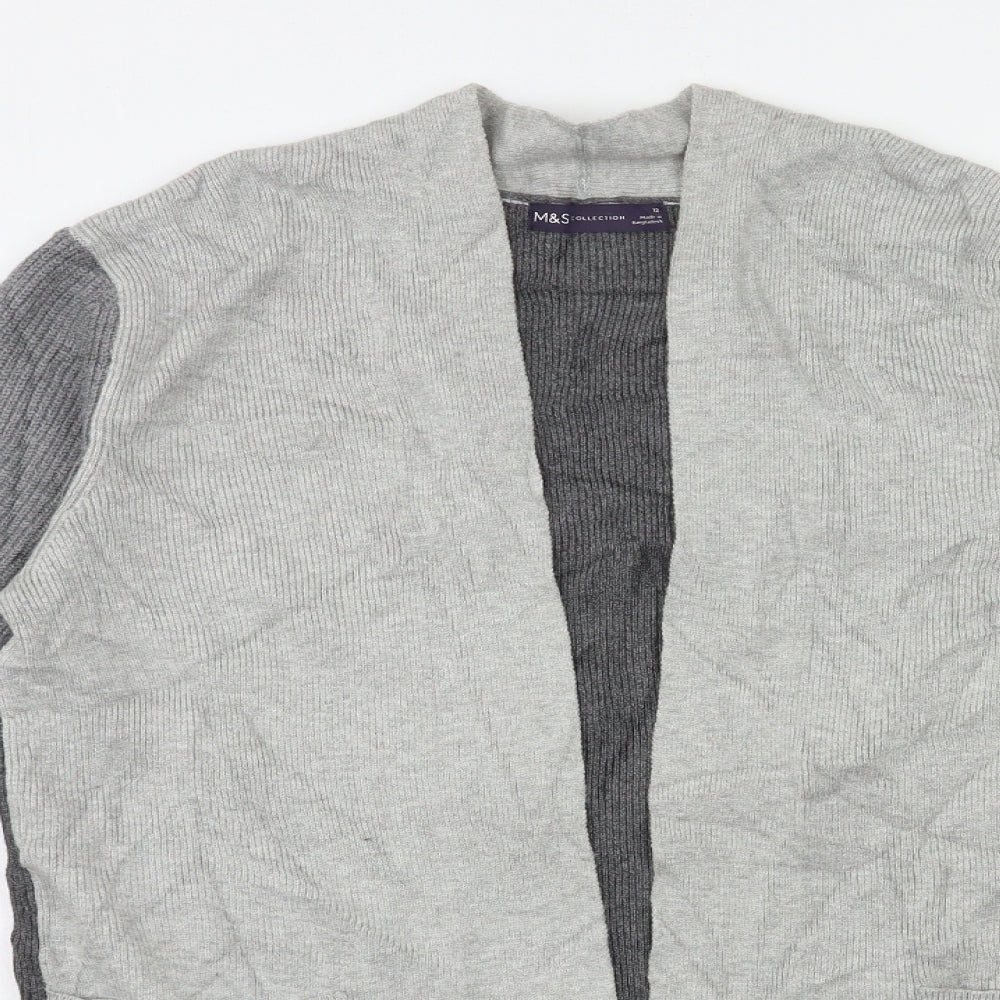 Marks and Spencer Womens Grey  Knit Cardigan Jumper Size 12