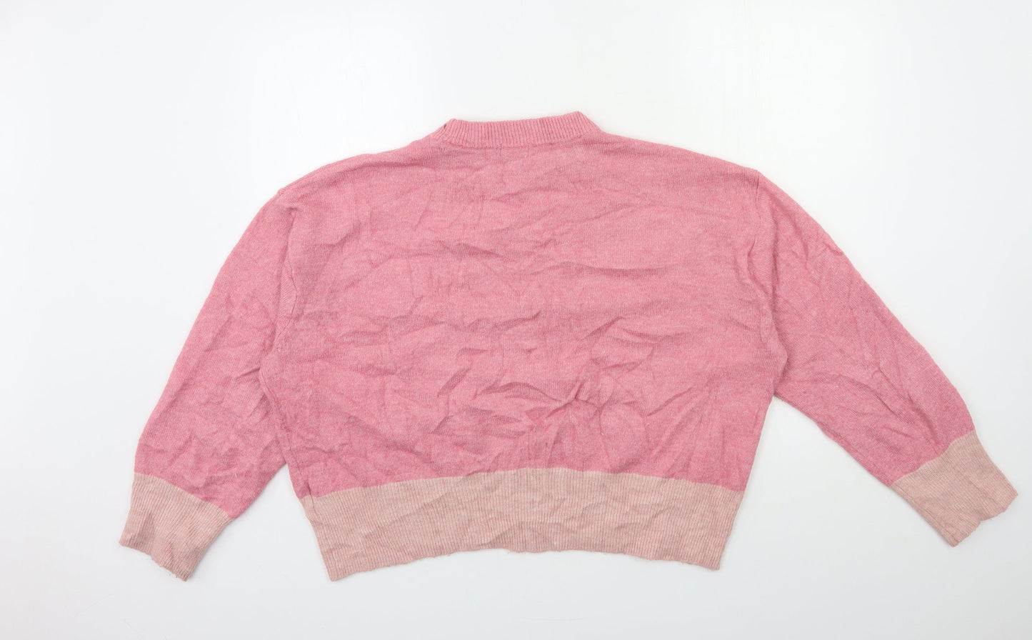 H&M Womens Pink  Knit Pullover Sweatshirt Size M