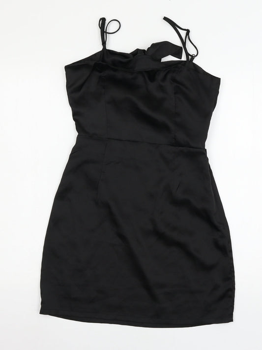 Miss Pap Womens Black  Satin A-Line  Size 10  - Bows