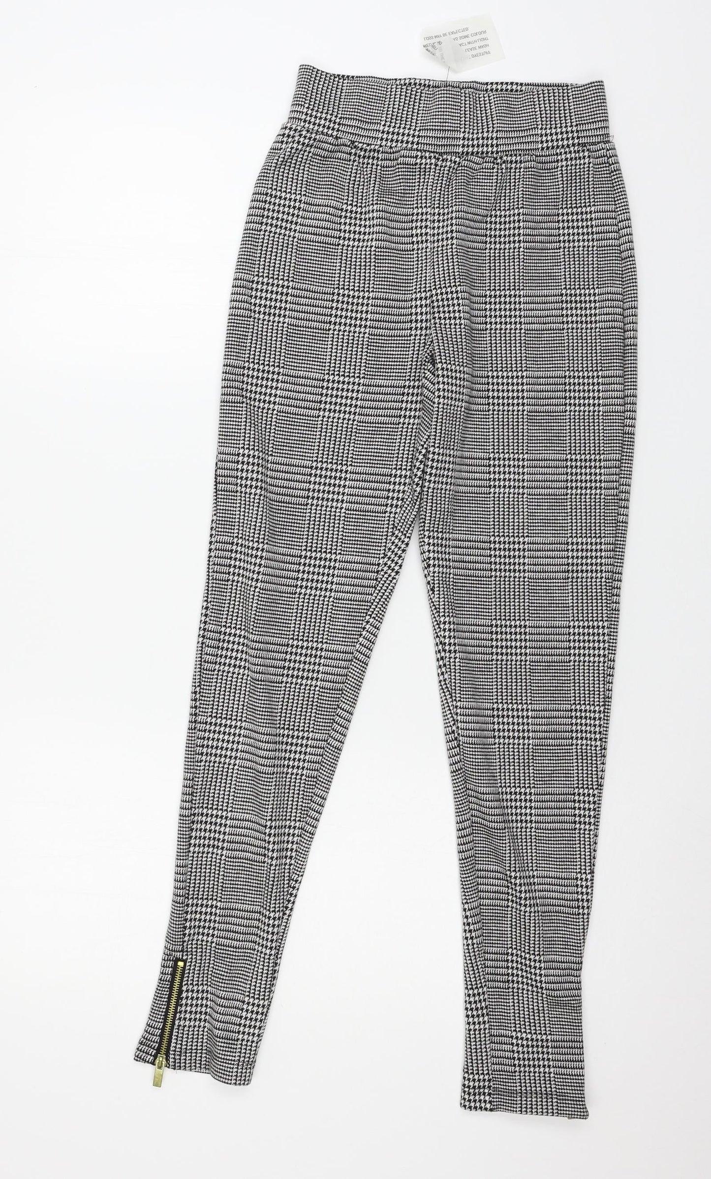 Studio  Womens Black Houndstooth Jersey Capri Leggings Size 8 L28 in