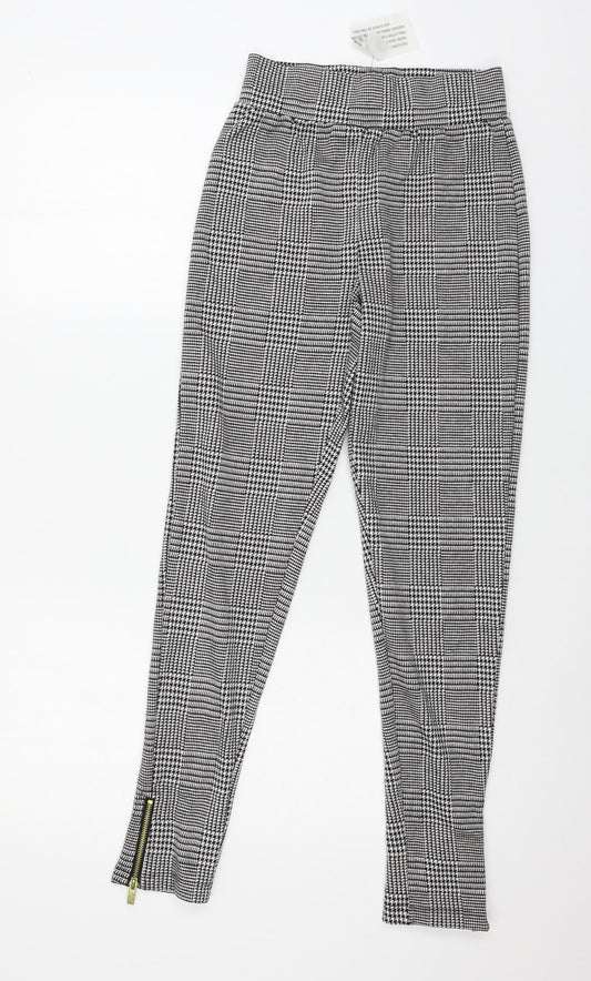 Studio  Womens Black Houndstooth Jersey Capri Leggings Size 8 L28 in