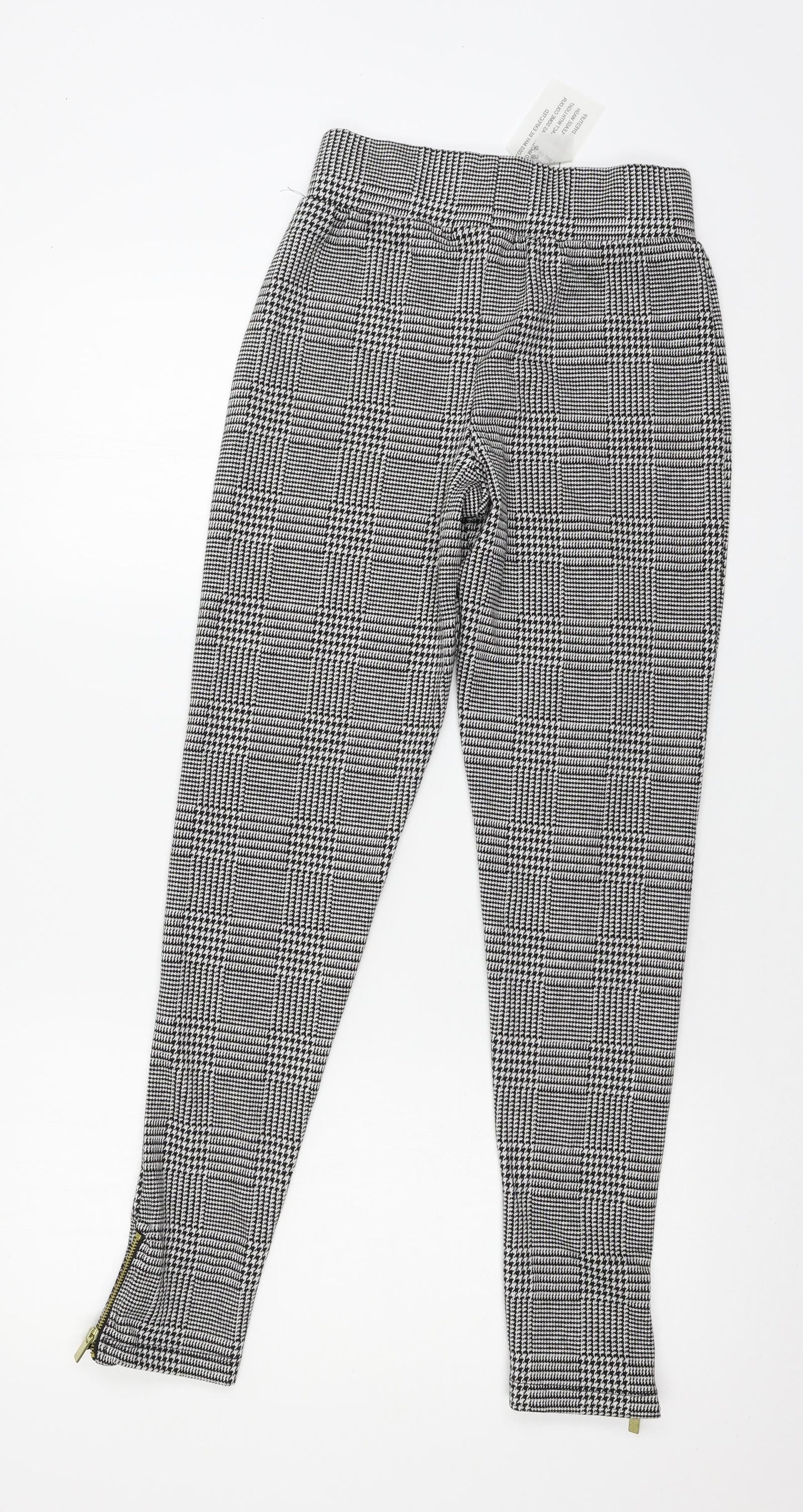 Studio  Womens Black Houndstooth Jersey Capri Leggings Size 8 L28 in