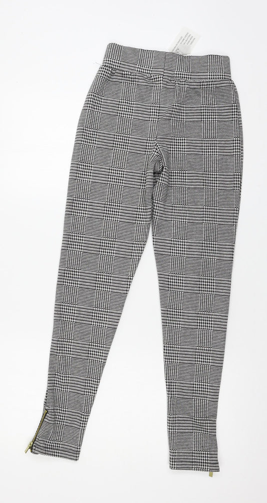Studio  Womens Black Houndstooth Jersey Capri Leggings Size 8 L28 in