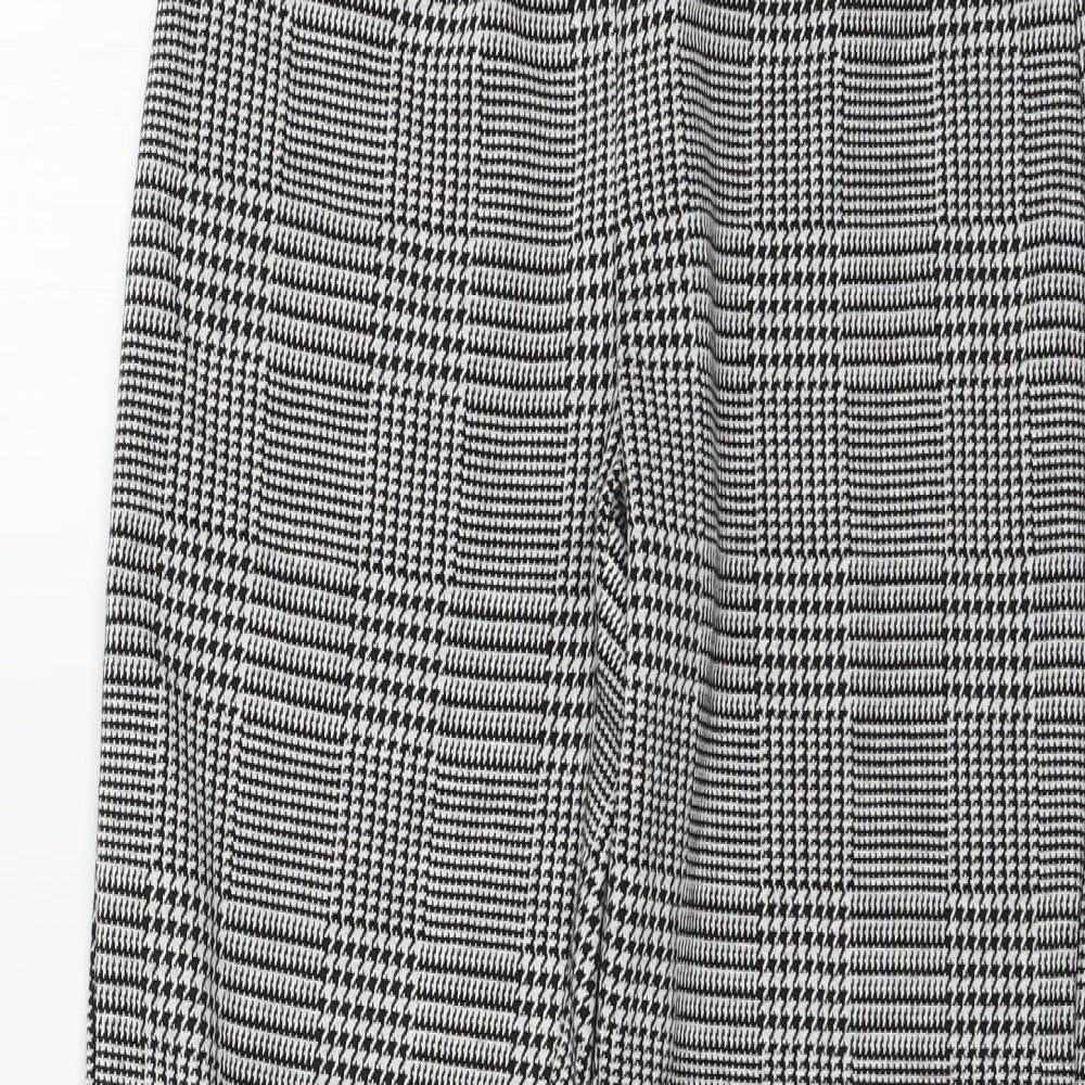 Studio  Womens Black Houndstooth Jersey Capri Leggings Size 8 L28 in