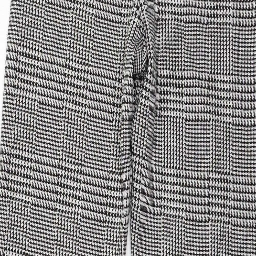 Studio  Womens Black Houndstooth Jersey Capri Leggings Size 8 L28 in