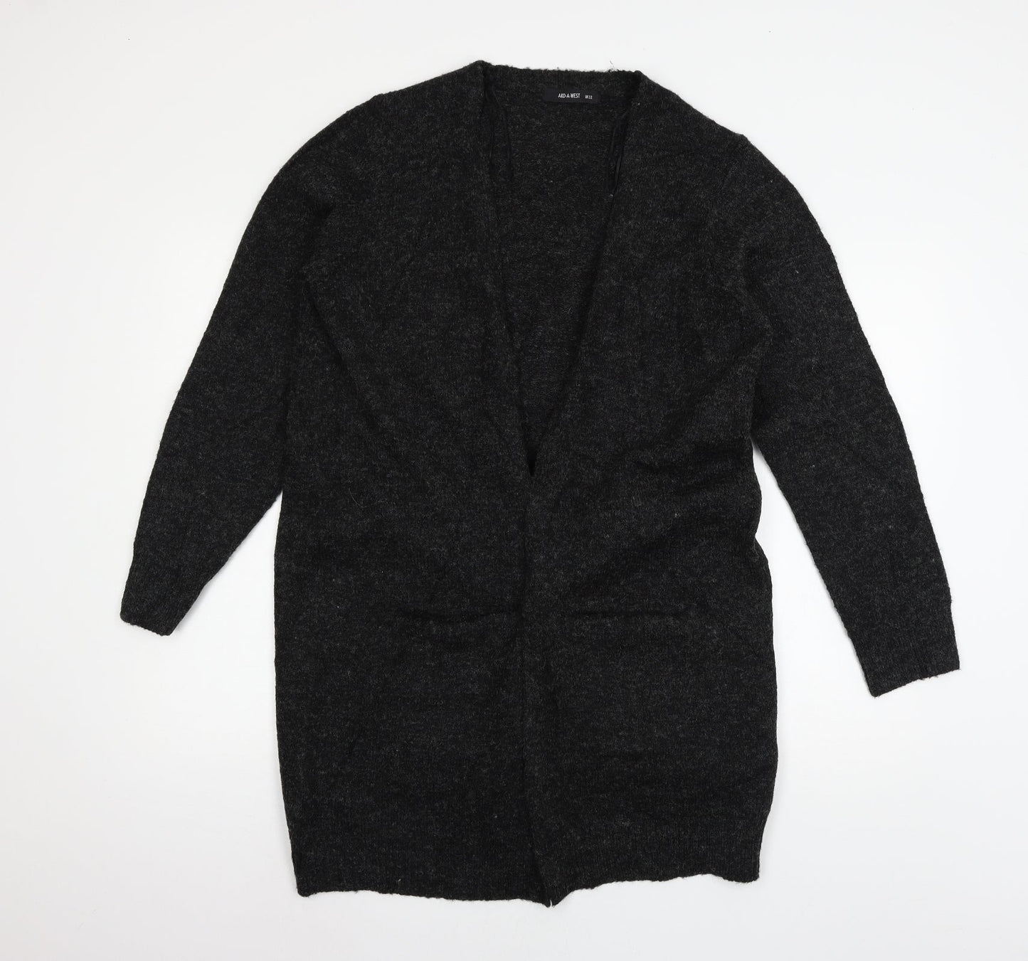 AKD A WEST Womens Grey  Knit Cardigan Jumper Size 12