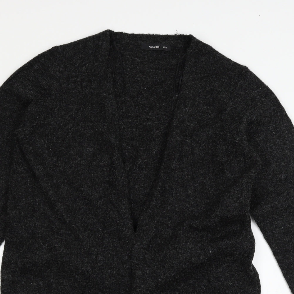 AKD A WEST Womens Grey  Knit Cardigan Jumper Size 12