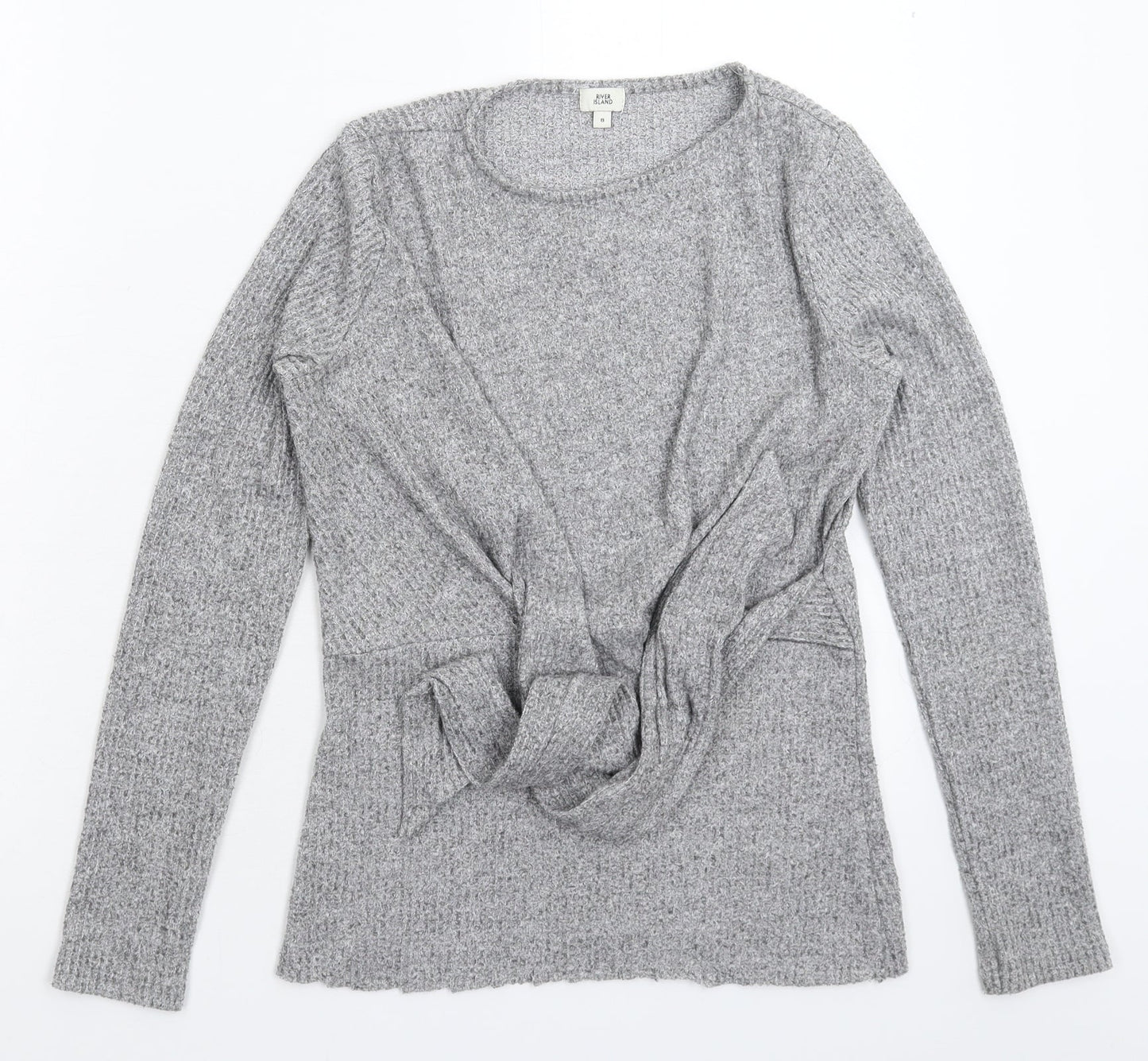 River Island Womens Grey  Knit Pullover Jumper Size 8