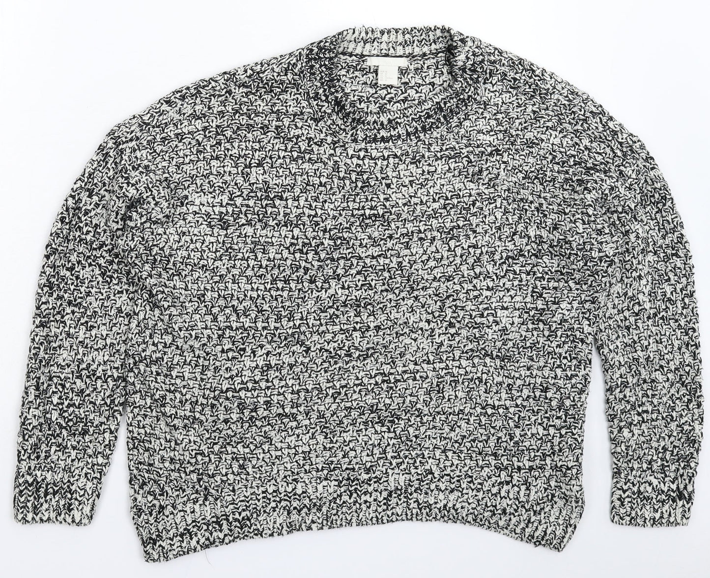 H&M Womens Grey  Knit Pullover Jumper Size M