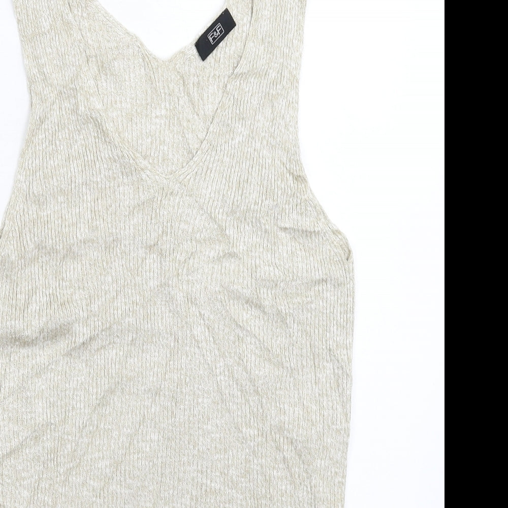 H&M Womens Beige  Knit Pullover Jumper Size 14
