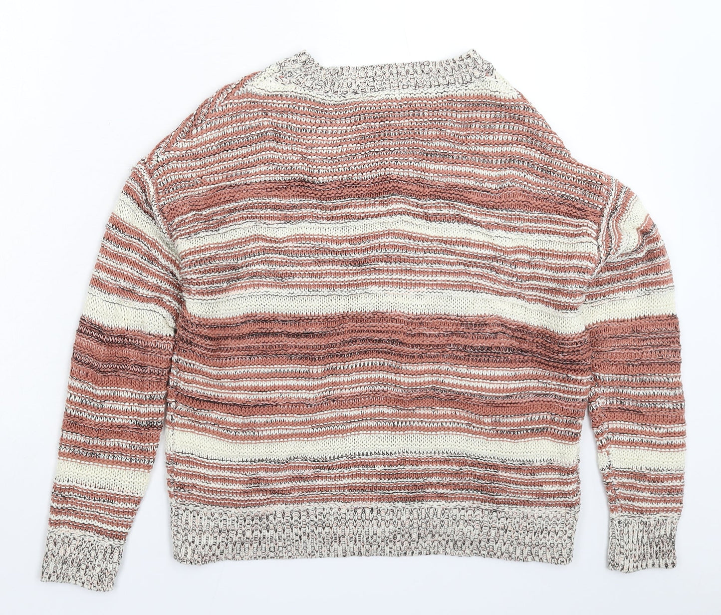 M&Co Womens Beige Striped Knit Pullover Jumper Size 10
