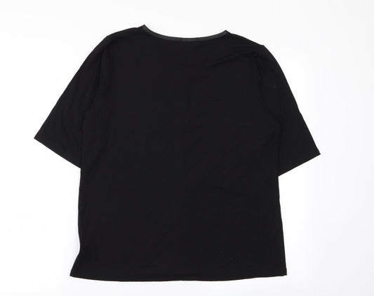 halina Womens Black   Basic T-Shirt Size 18