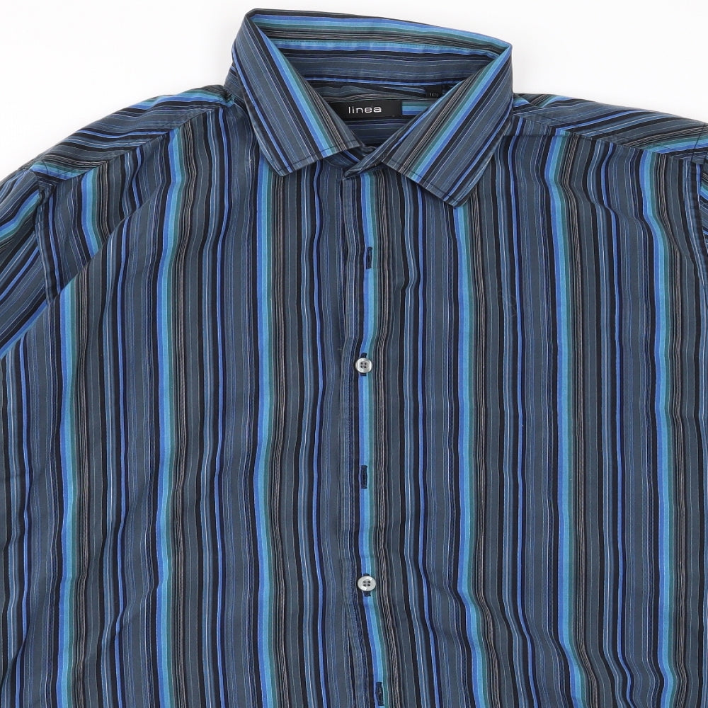 Linea Mens Multicoloured Striped   Button-Up Size 16.5