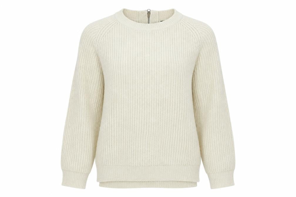 Front view of Atmosphere women’s beige jumper, size UK 12