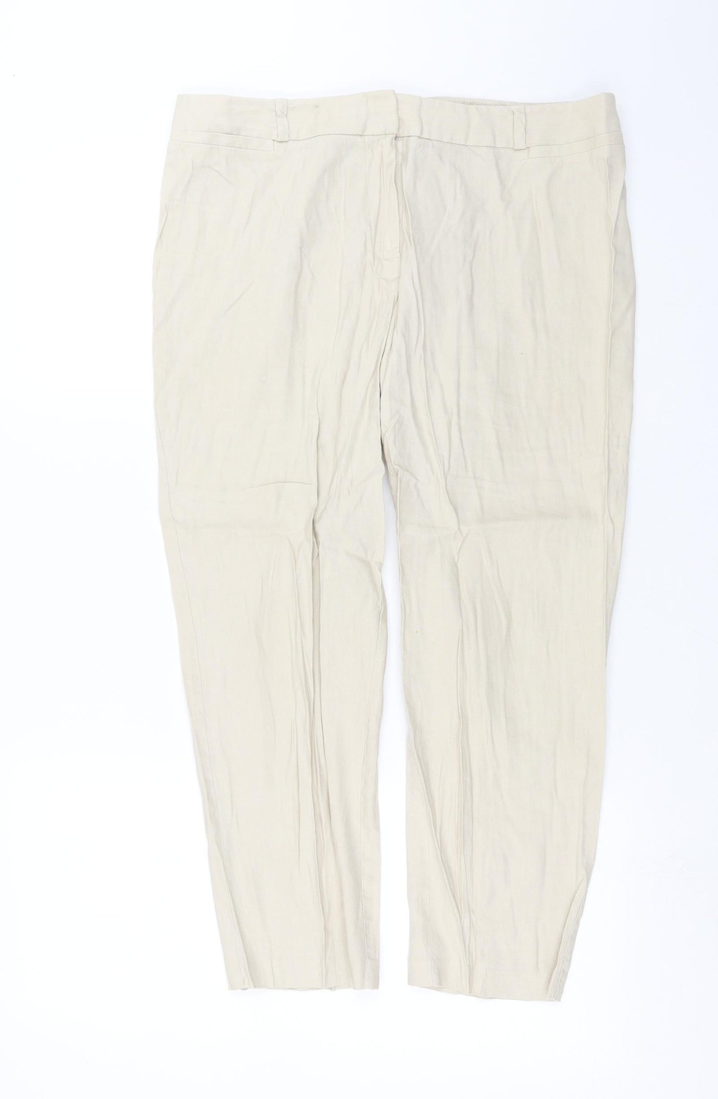 Preworn Womens Beige   Cropped Trousers Size 34 in L23 in