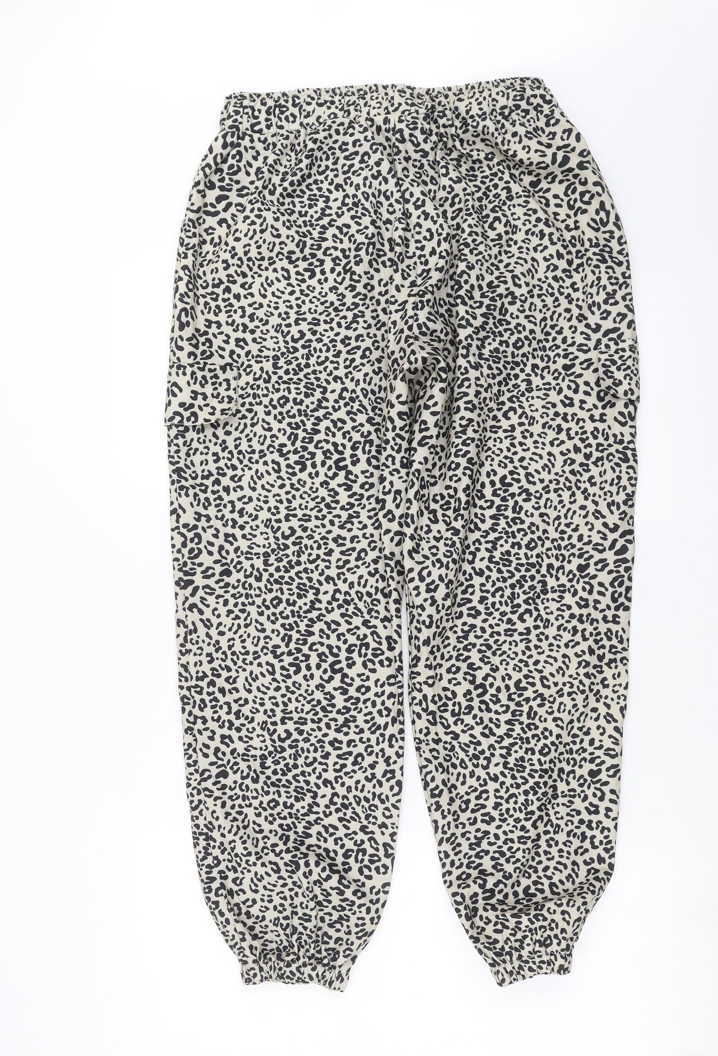 Preworn Womens Beige Animal Print  Trousers  Size 28 in L27 in - jogger style