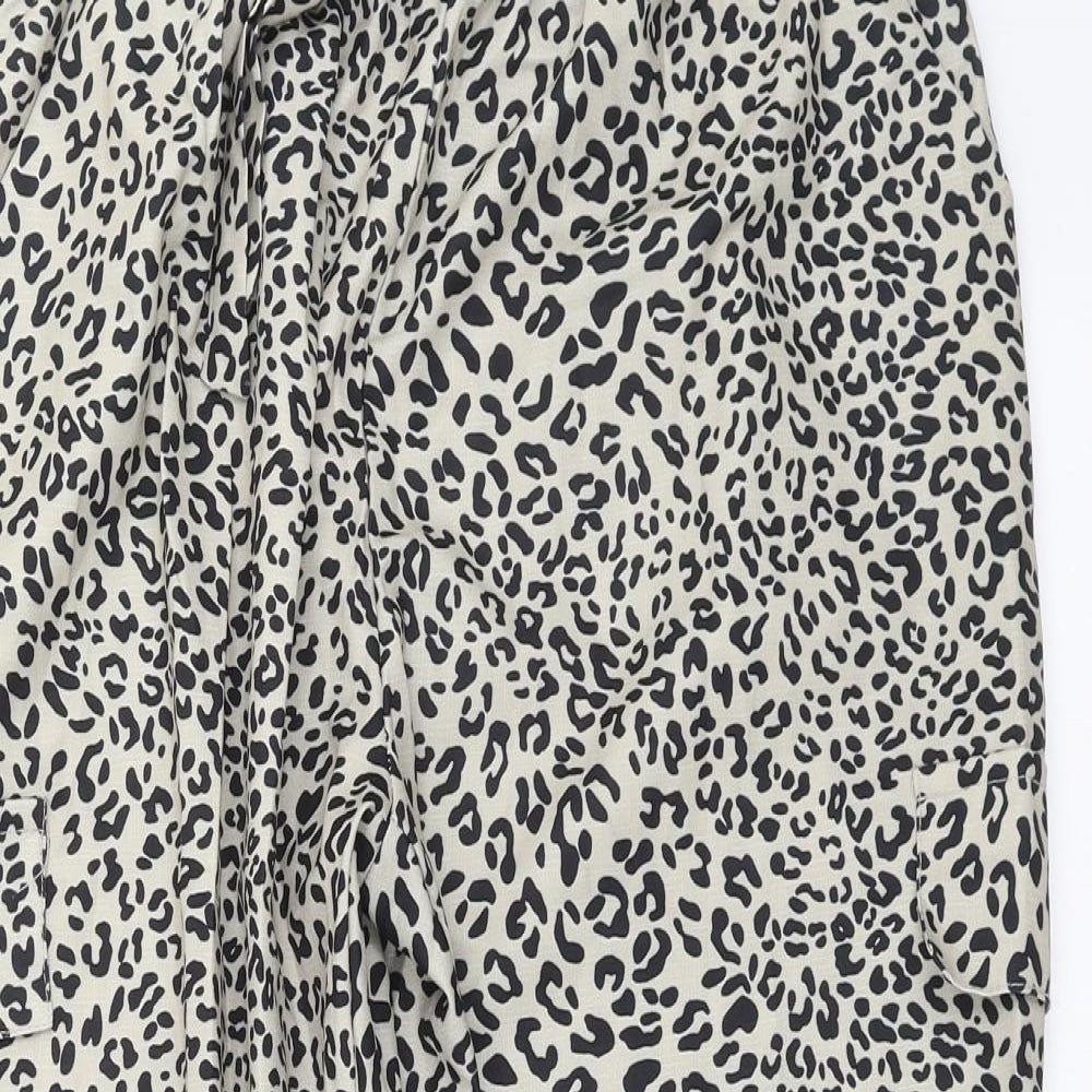 Preworn Womens Beige Animal Print  Trousers  Size 28 in L27 in - jogger style