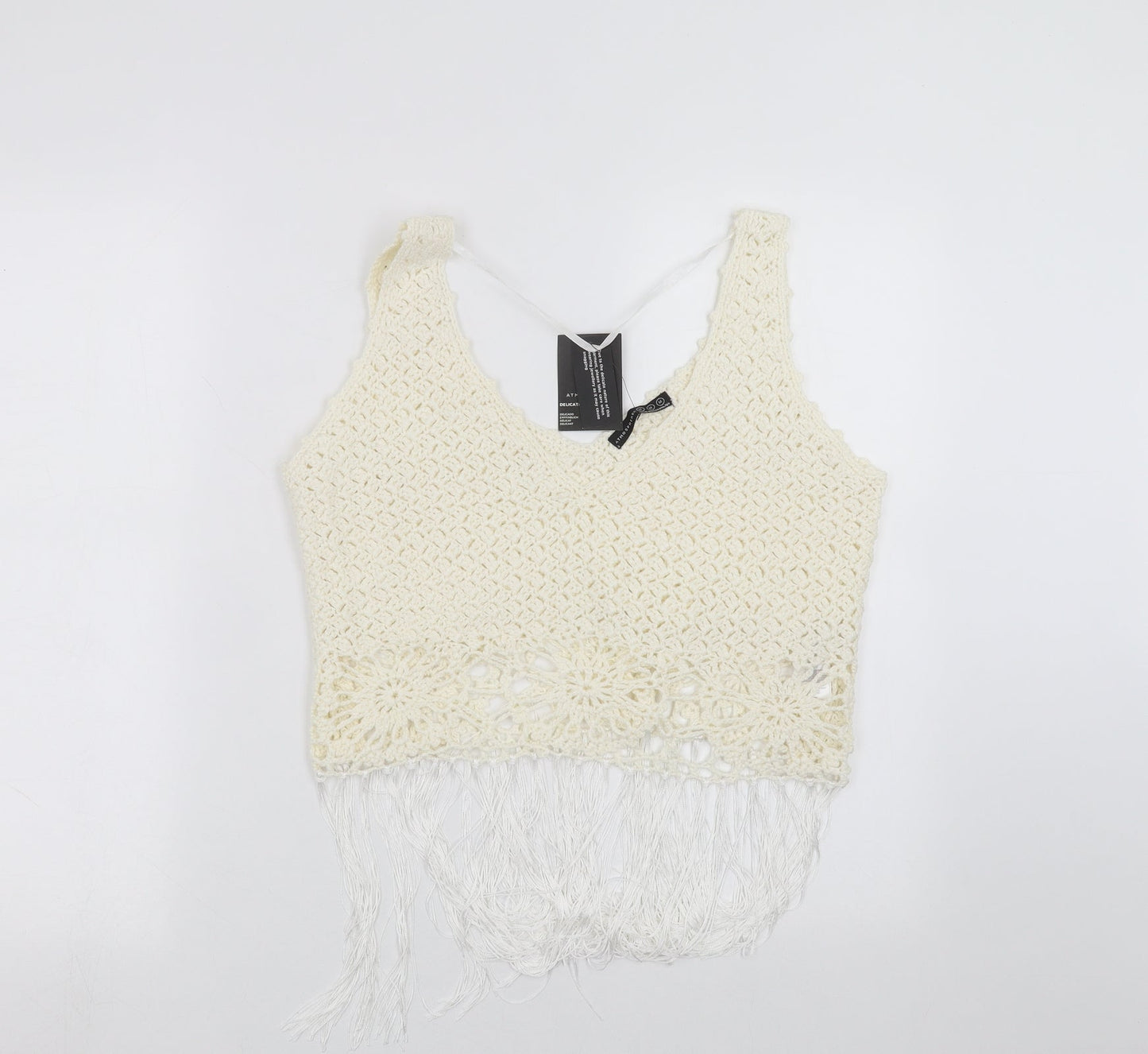 Primark Womens Ivory  Knit Pullover Jumper Size M  - cropped