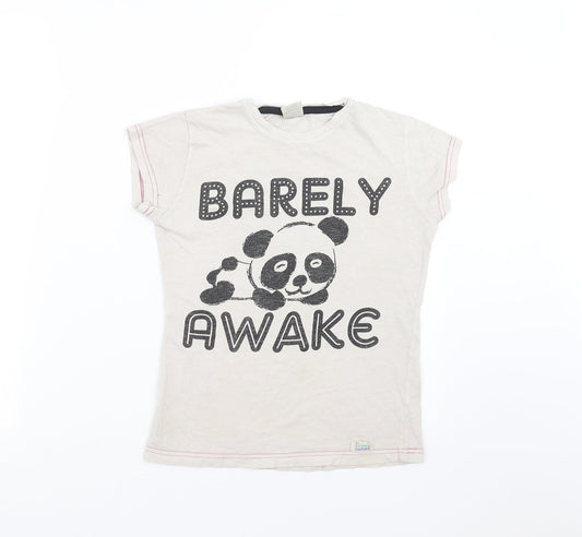 The Pyjama Factory Girls Grey   Top Pyjama Top Size 9-10 Years  - panda