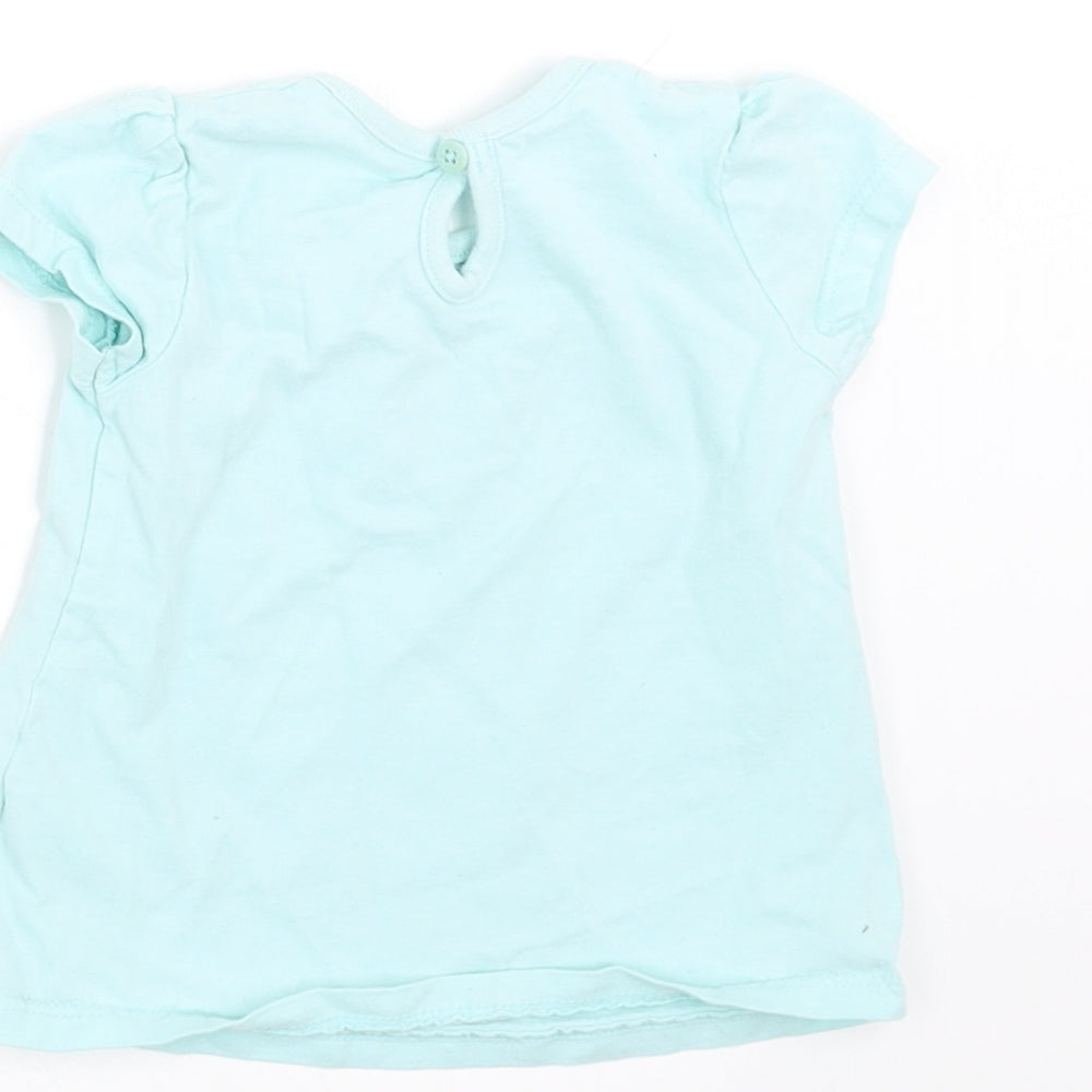 George Girls Blue   Basic T-Shirt Size 6-9 Months